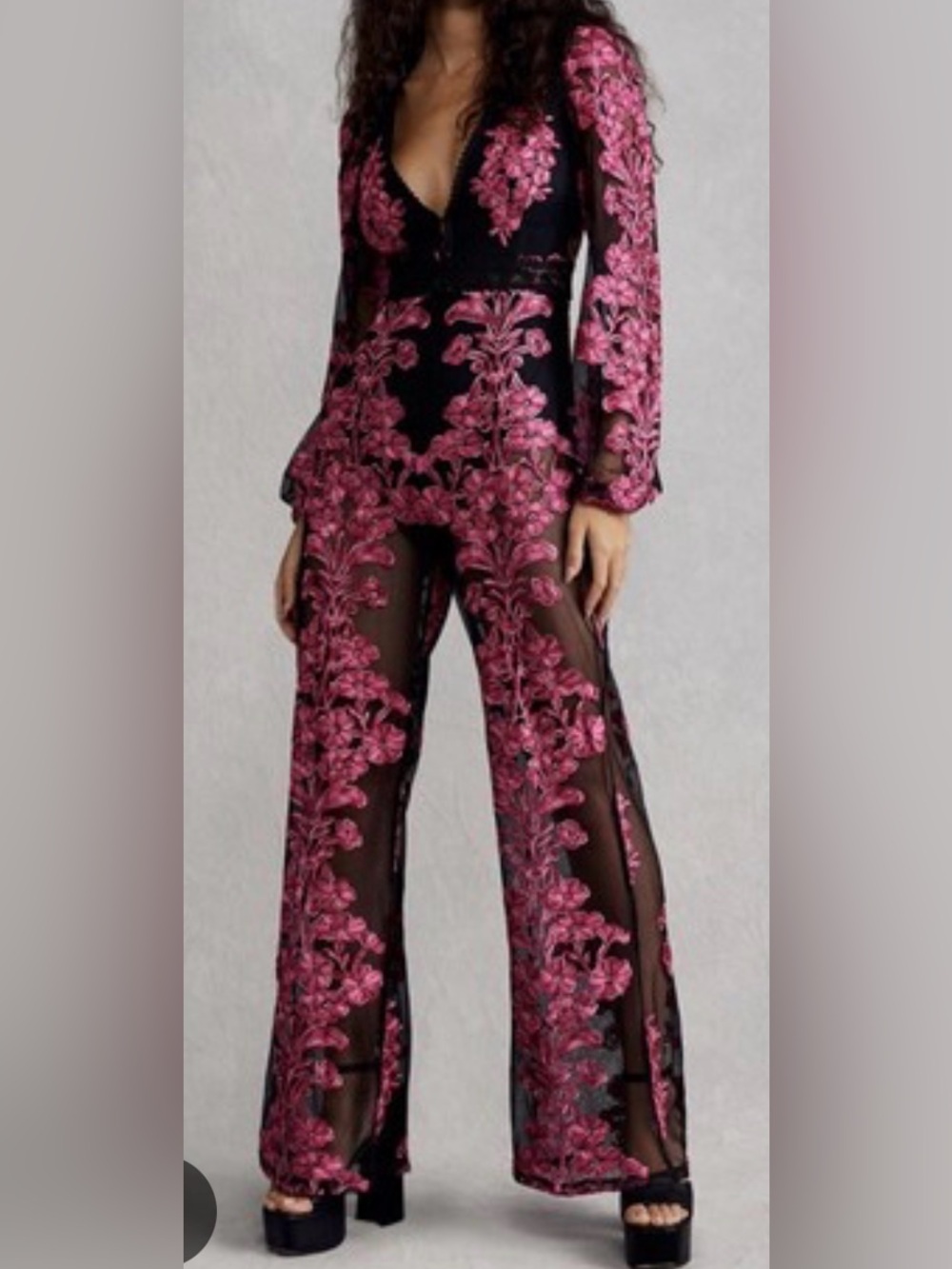 For Love and Lemons x Free People (UK) Temecula lace embroidered pantsuit. Large - Picture 2 of 12